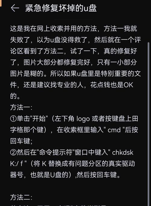 U盘格式化后如何恢复丢失的内容（有效恢复U盘格式化后的数据的方法及注意事项）-第1张图片-数科之翼